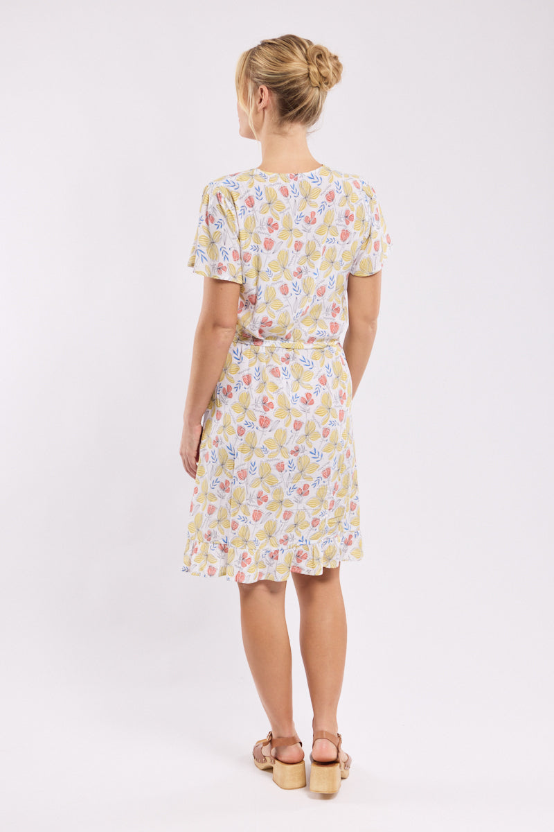 armor-lux-robe-courte-fleurie-cupro-viscose-ceinture-nouer image 3