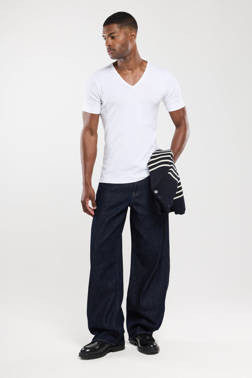 armor-lux-t-shirt-col-v-homme-coton-bio-maille-c-tel-e-slim-2 image 4