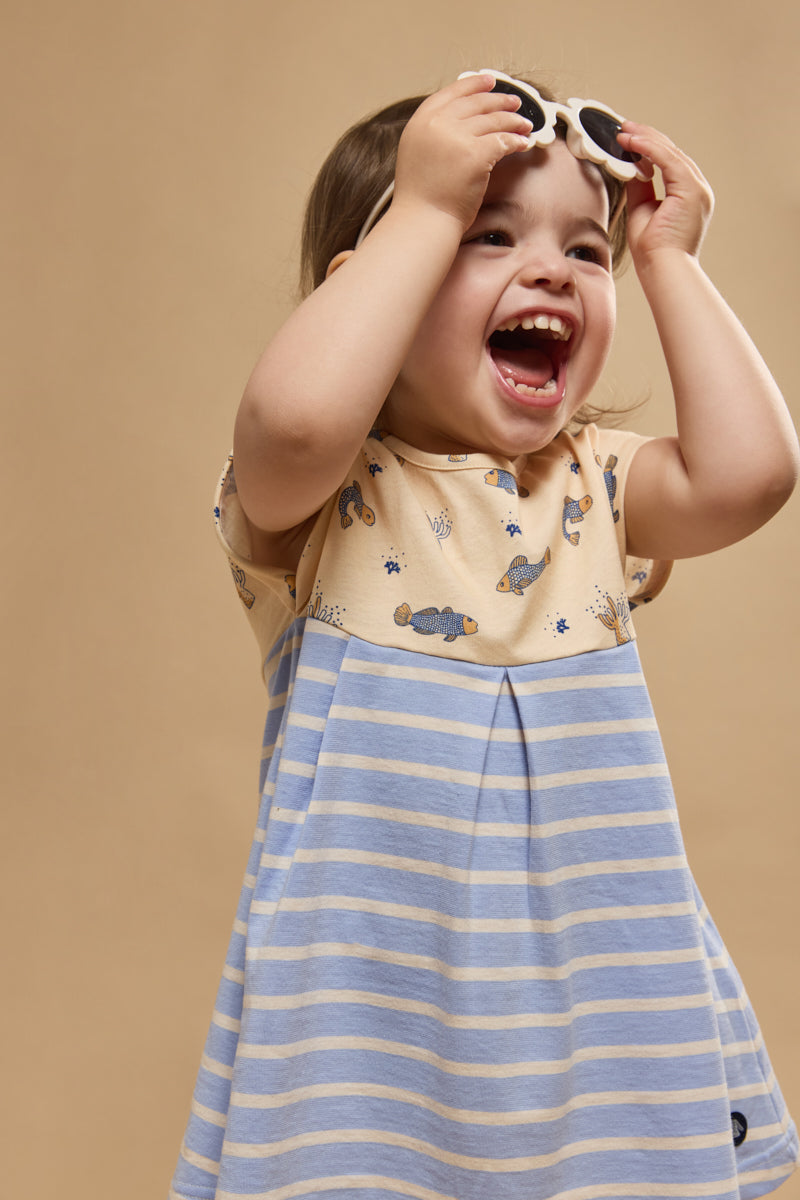 armor-lux-robe-baby-manches-courtes-coton-imprim-vie-marine image 2