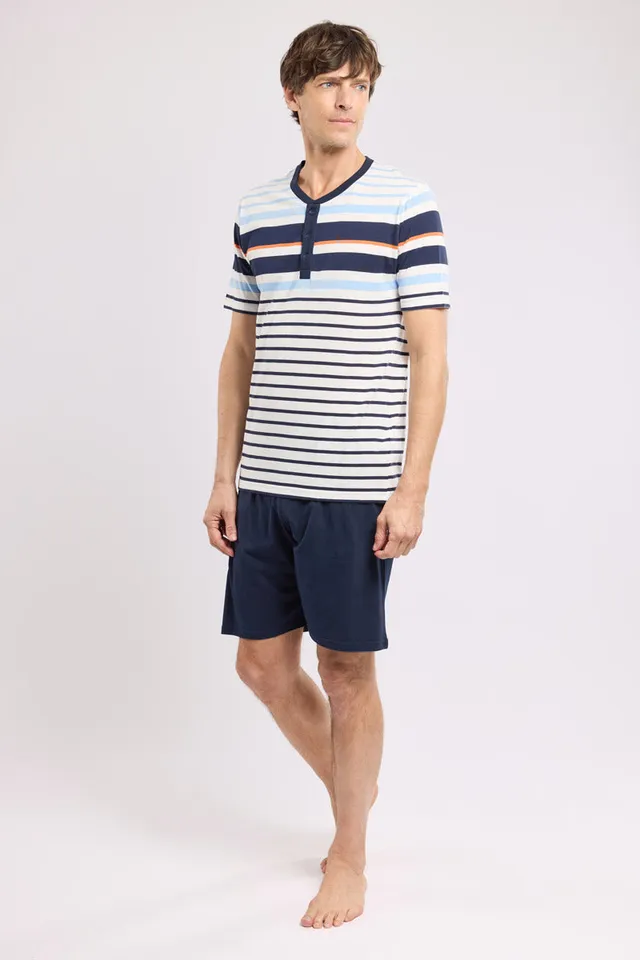 armor-lux-pyjama-short-ray-homme-coton-l-ger-2 image 1
