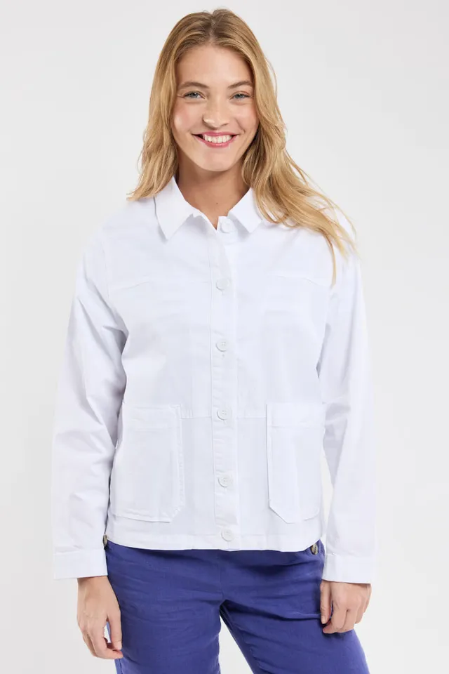 armor-lux-veste-courte-boutonn-e-femme-toile-gabardine-coton-stretch image 1