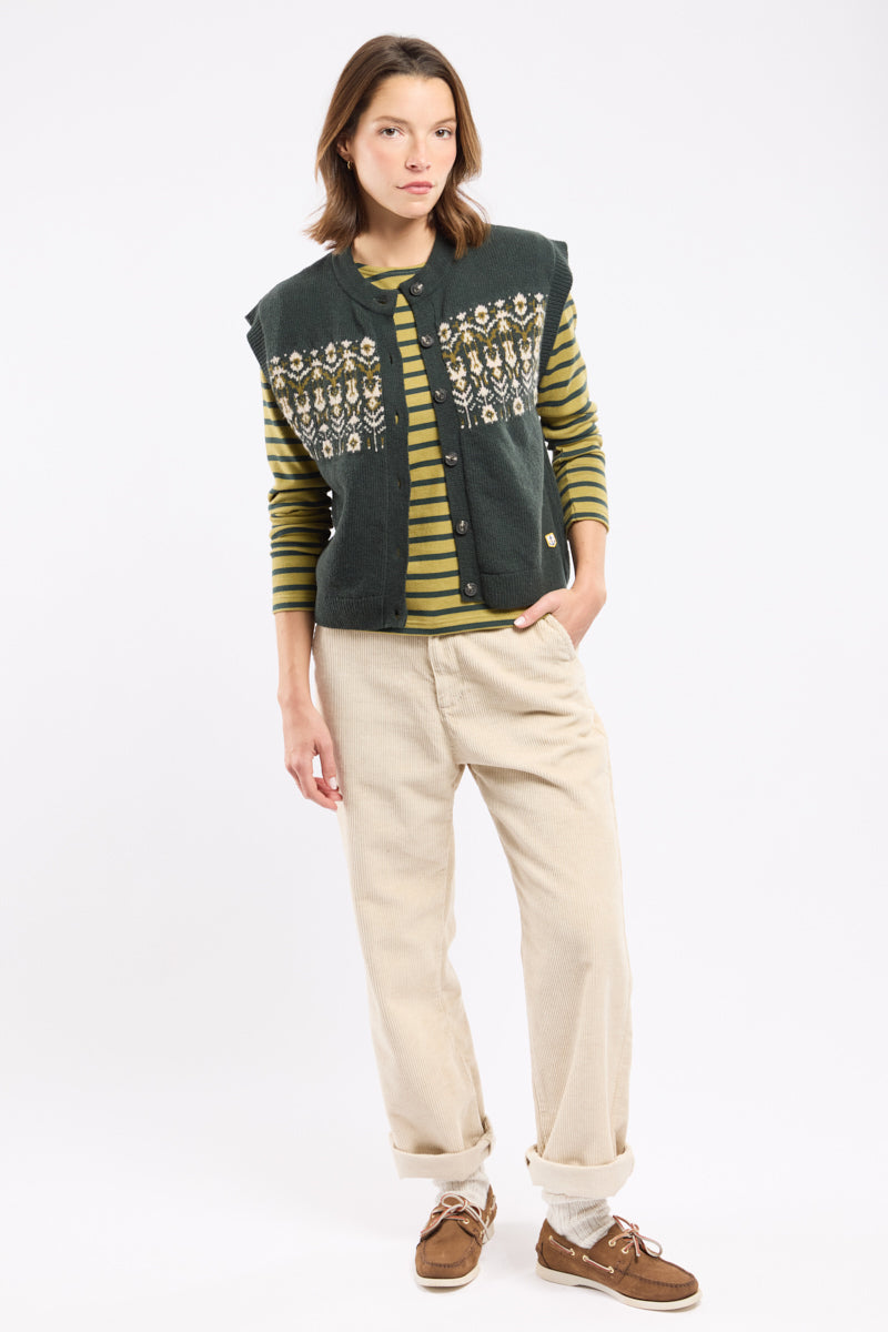 armor-lux-cardigan-sans-manche-h-ritage-laine-jacquard-femme image 3