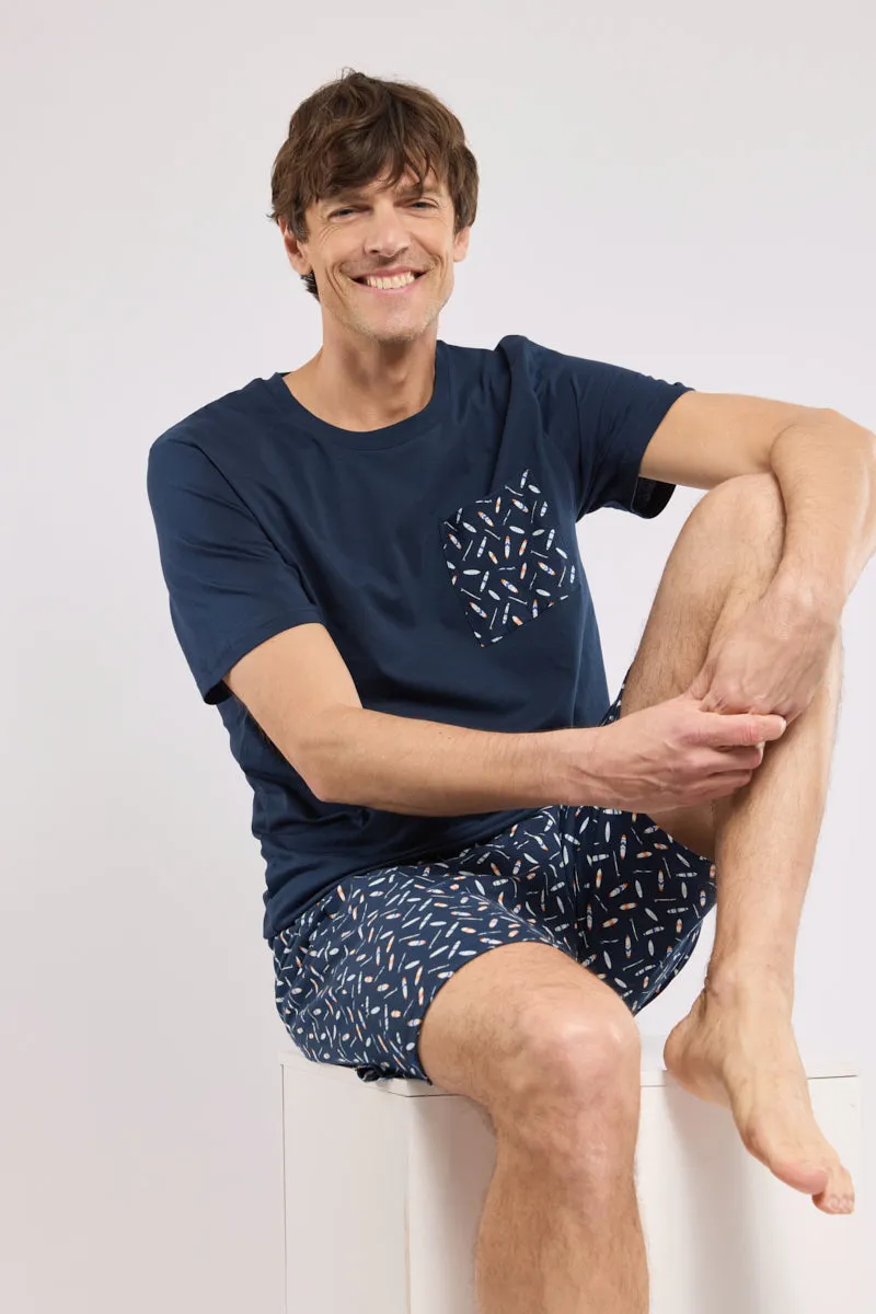 armor-lux-pyjama-short-imprim-coton-homme image 1