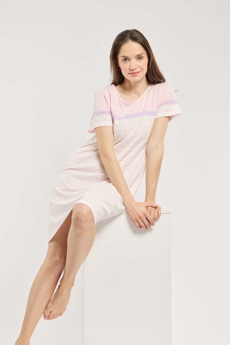 armor-lux-chemise-de-nuit-ray-e-femme-coton-l-ger-2 image 1