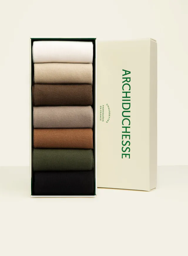archiduchesse-semainier-couleur-classique-7-chaussettes-coton image 1