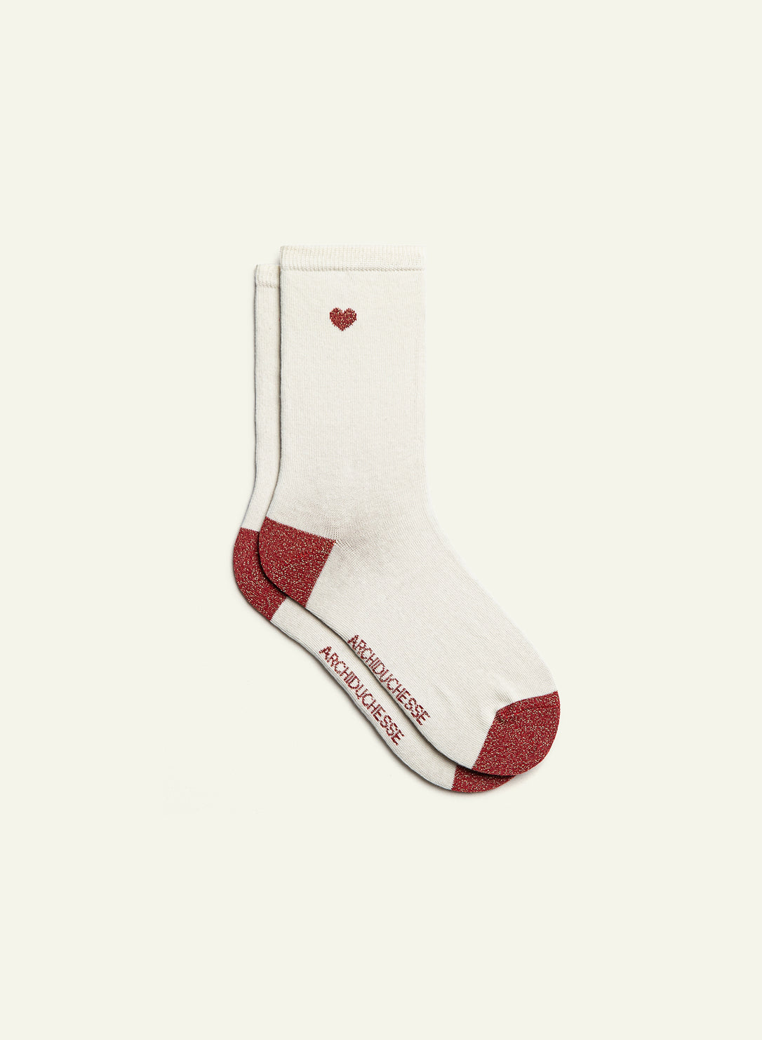 archiduchesse-compl-tement-love-chaussettes-blanches-c-ur-lurex image 2
