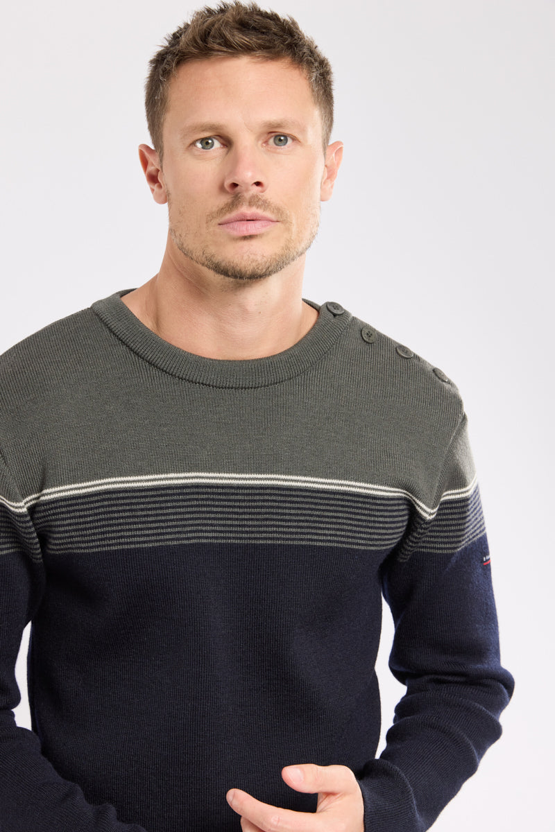 armor-lux-pull-marin-homme-ray-100-laine-patte-boutonn-e image 2