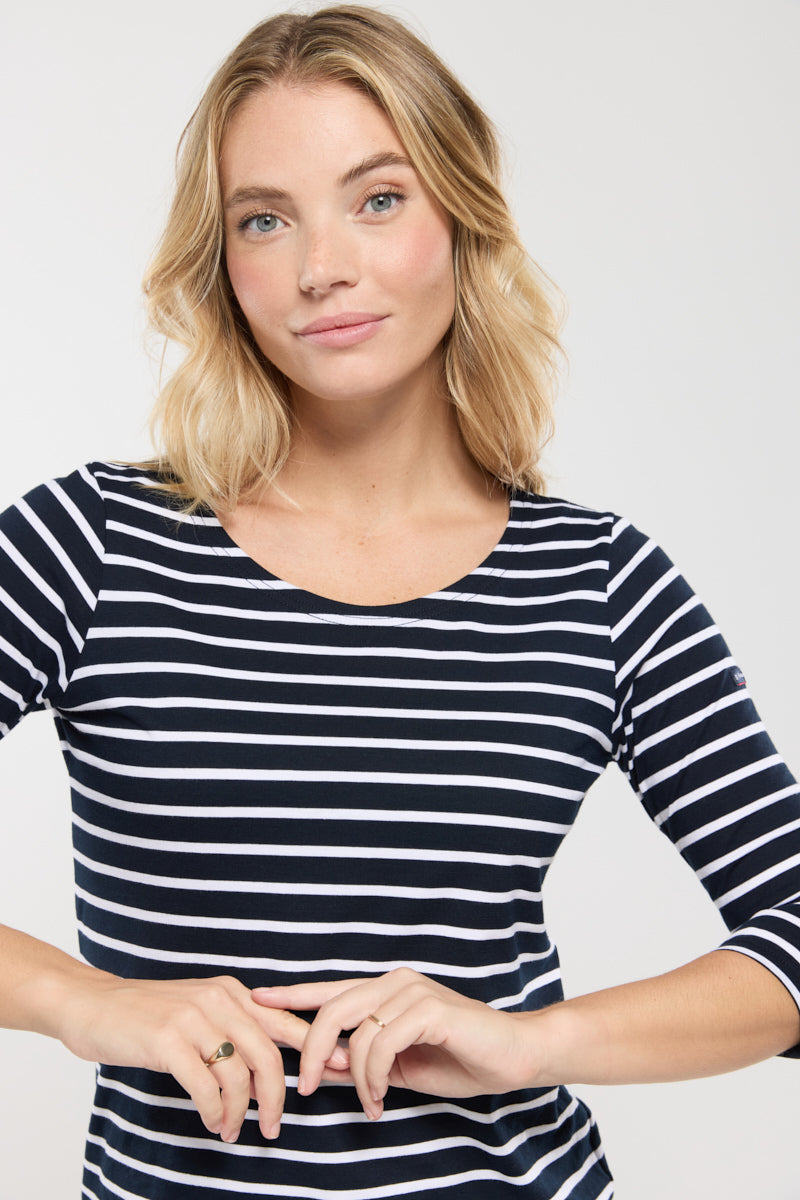 armor-lux-marini-re-manches-3-4-femme-coton-l-ger-2 image 2