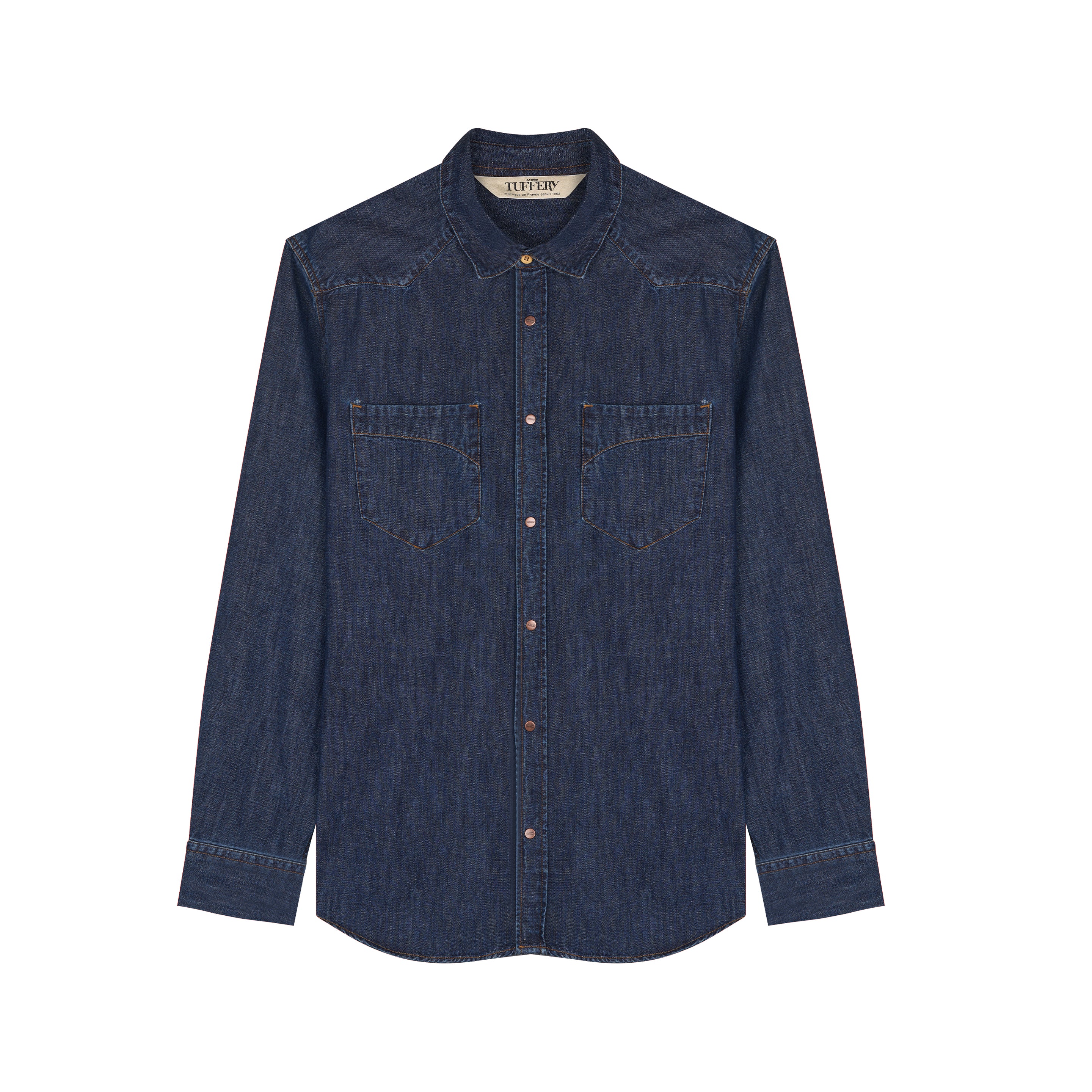 atelier-tuffery-c-vennes-chemise-homme-en-jean-brut-western image 1