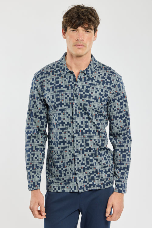 armor-lux-pyjama-droit-ouvert-coton-homme image 4