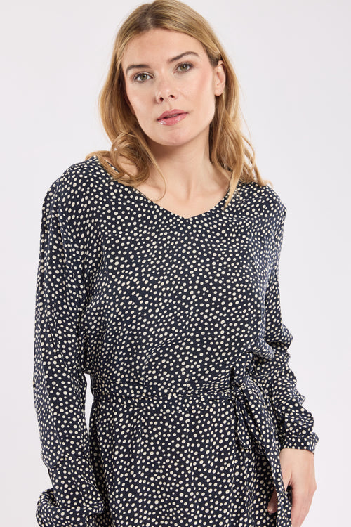 armor-lux-robe-pois-femme-manches-longues-ceinture-cupro-2 image 4