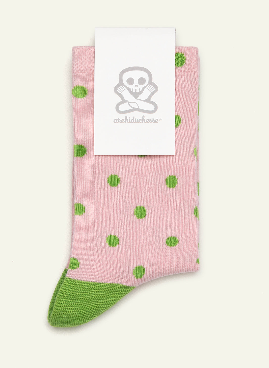 archiduchesse-rose-pistache-chaussettes-fantaisie-courtes-pois image 3