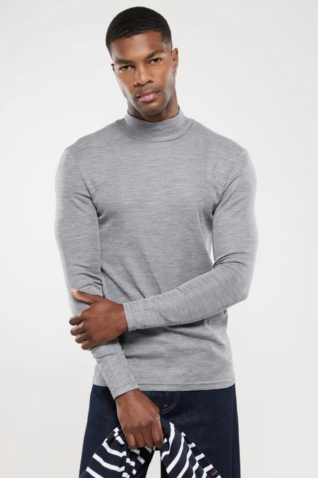 armor-lux-t-shirt-homme-col-haut-manches-longues-laine-et-soie image 1