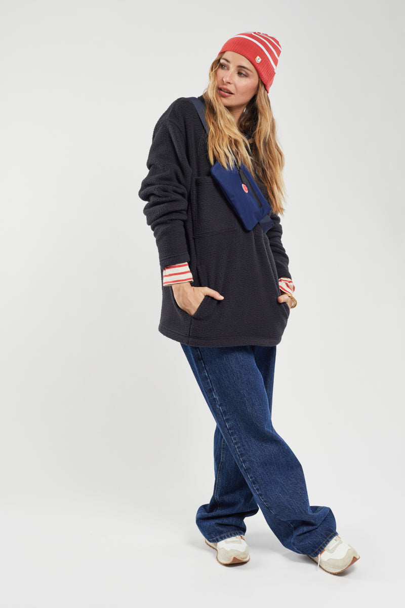 armor-lux-sweat-zipp-unisexe-sherpa-polaire-poches-poitrine image 2