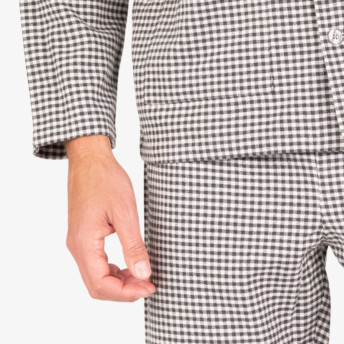 eminence-club-pyjama-long-ouvert-flanelle-100-coton-vichy image 3