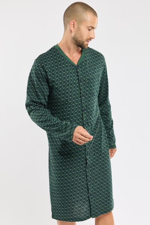 chemise-de-nuit-homme-armor-lux-jersey-coton-boutonn-e-poche-poitrine image 2