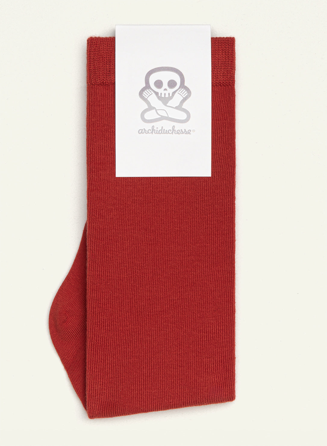 archiduchesse-rouge-brique-chaussettes-de-ville-coton-unisexe image 3