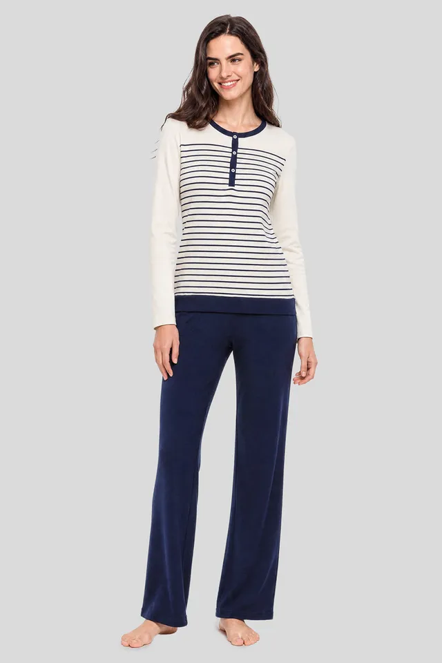 armor-lux-pyjama-ray-long-coton-femme image 1