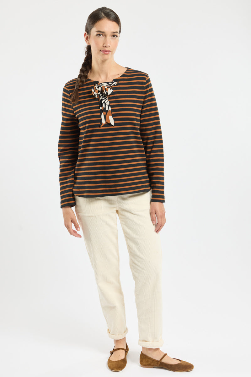 armor-lux-marini-re-col-lacet-coton-femme image 3