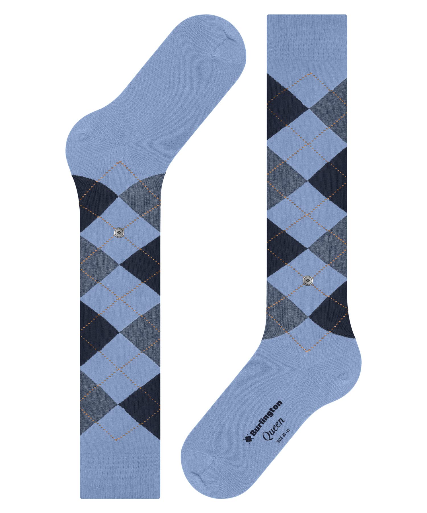 burlington-queen-chaussettes-longues-femme-coton-bleu-light-blue-36-41 image 7