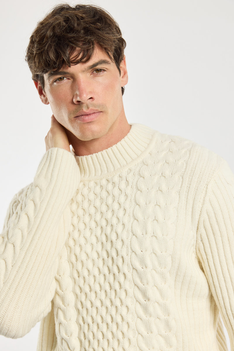 armor-lux-pull-irlandais-homme-col-montant-laine image 2