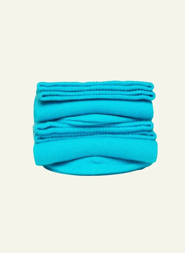 archiduchesse-de-ville-bleu-turquoise-chaussettes-mi-mollet-coton image 1