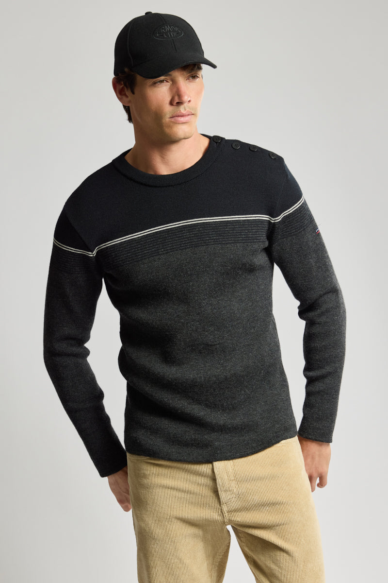armor-lux-pull-marin-homme-micro-rayures-100-laine image 2