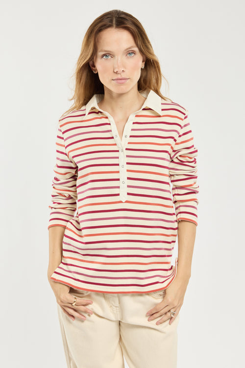 armor-lux-polo-ba-la-femme-manches-longues-ray-100-coton image 2