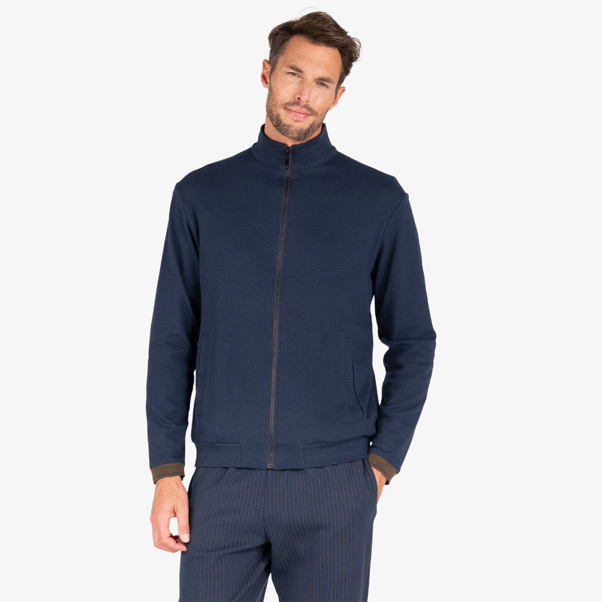 eminence-veste-zipp-e-homme-interlock-100-coton-finitions-jogger image 1