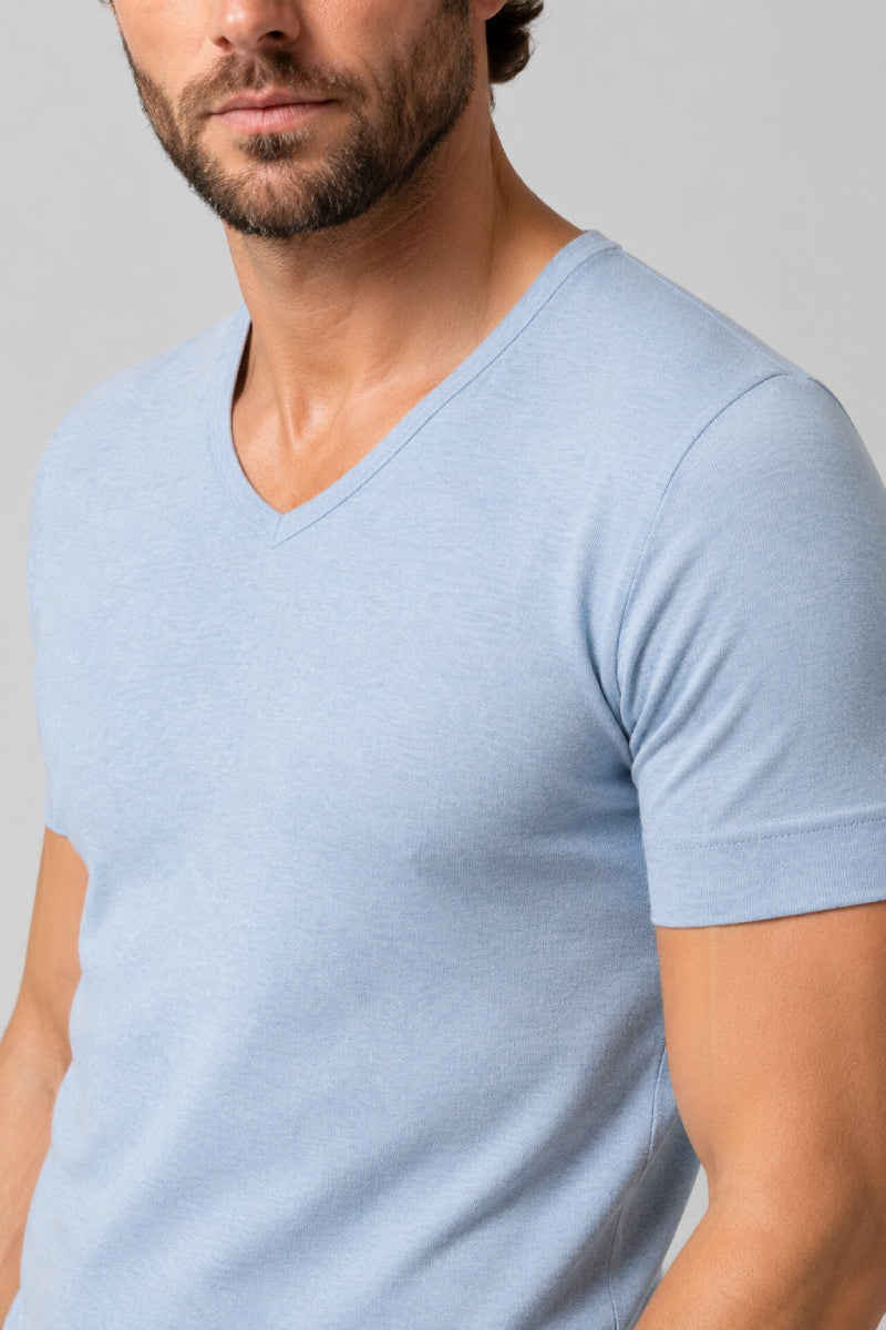 armor-lux-t-shirt-col-v-homme-coton-bio-pais image 2