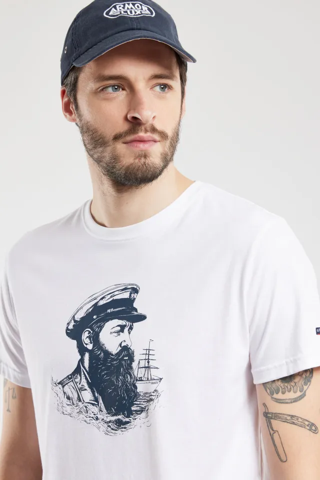 armor-lux-t-shirt-marin-homme-coton-l-ger-col-rond image 1