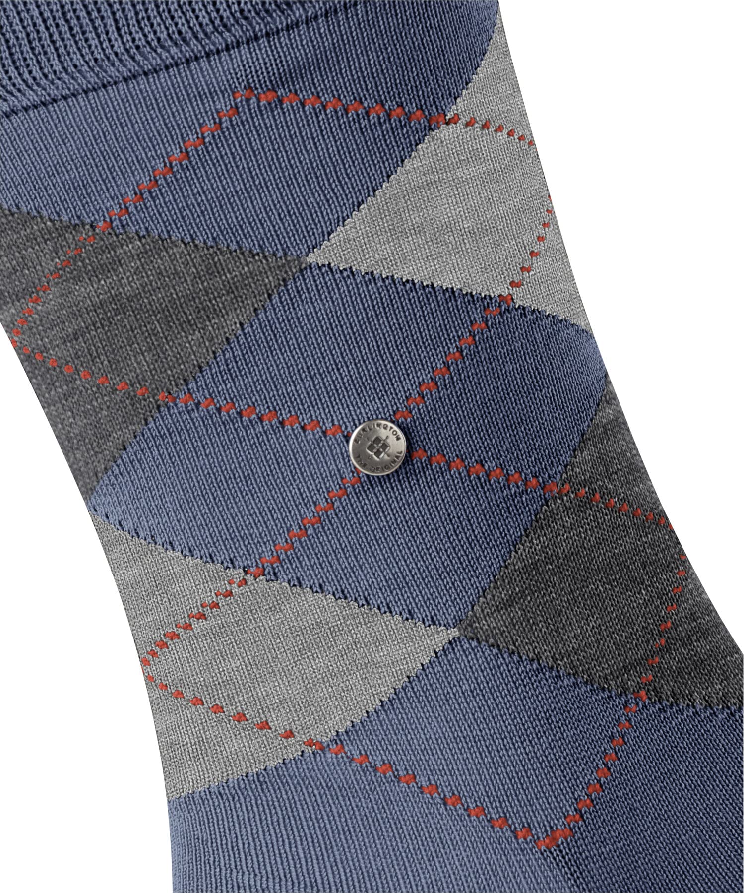 burlington-manchester-chaussettes-homme-coton-losanges-bleu-jeans-40-46 image 6