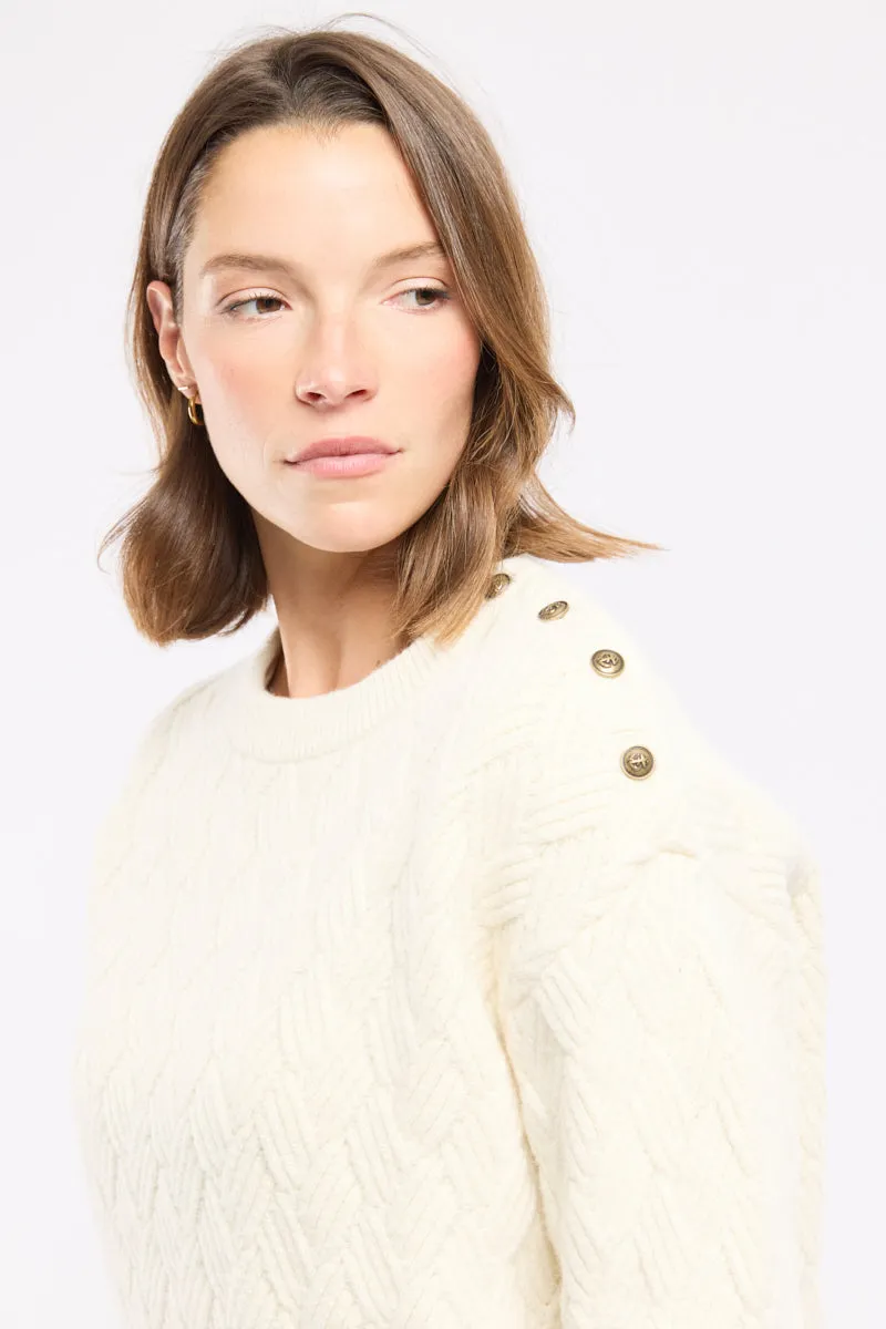 armor-lux-pull-deauville-femme-laine-boutons-dor-s-torsades image 1