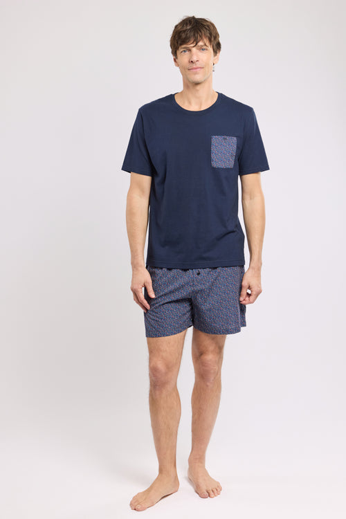 armor-lux-pyjama-homme-t-shirt-uni-short-motif-coton image 4