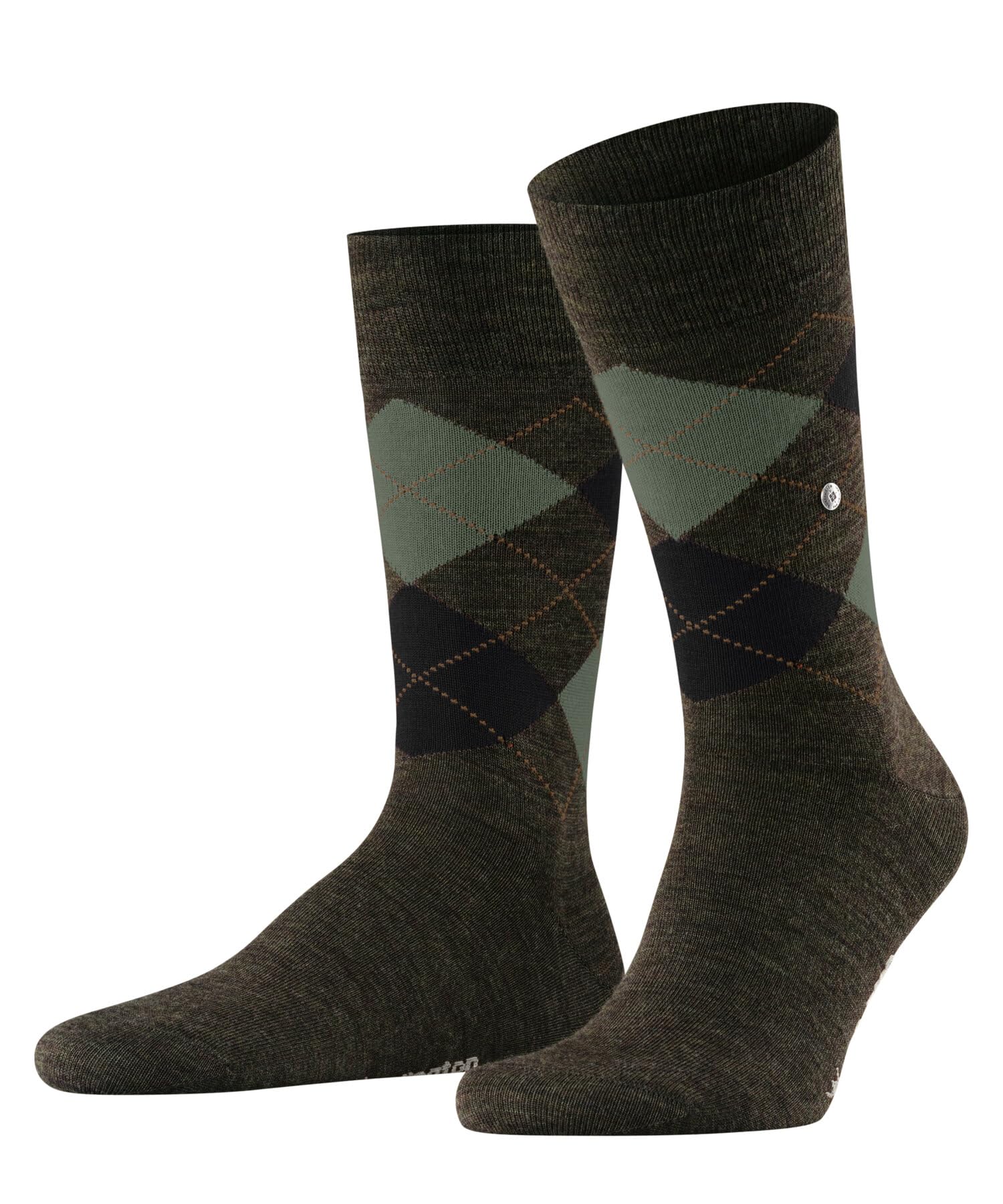 burlington-edinburgh-melange-homme-chaussettes-laine-argyle-vert-jade-cream-7185 image 1