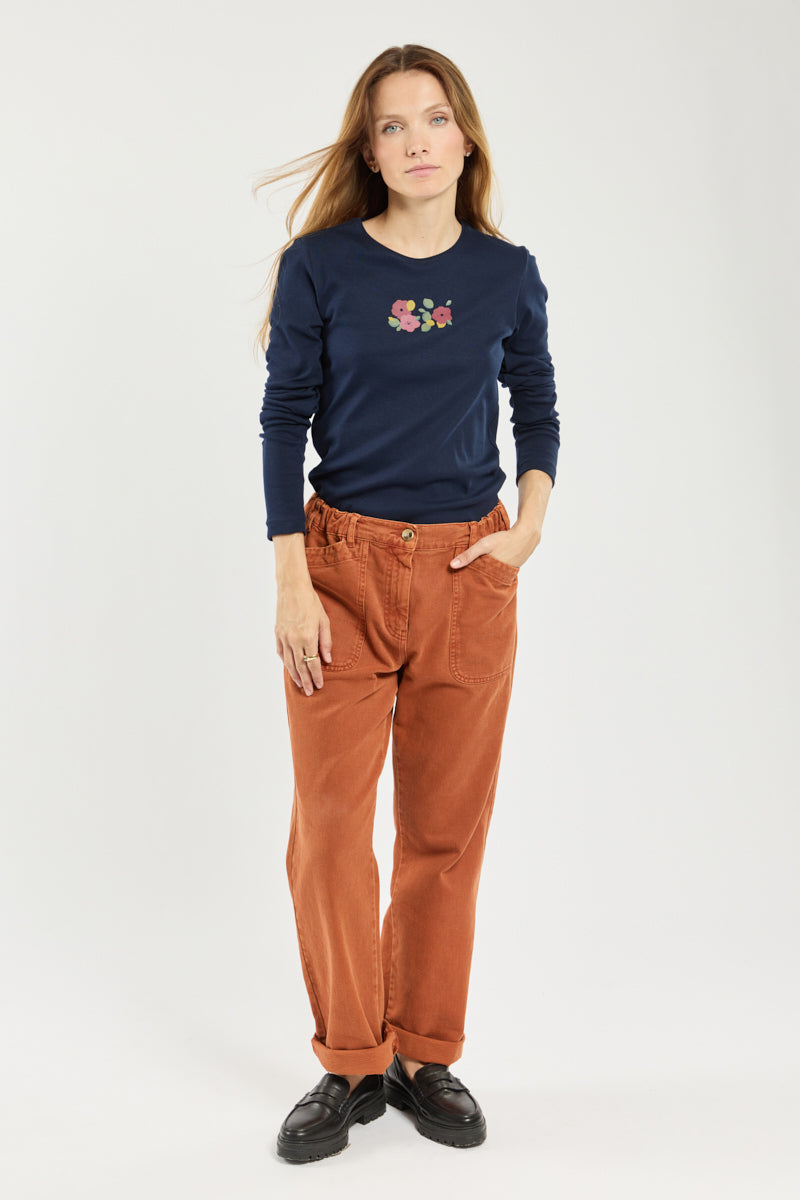 armor-lux-t-shirt-manches-longues-femme-coton-l-ger-col-rond-s-rigraphie-blossom image 3