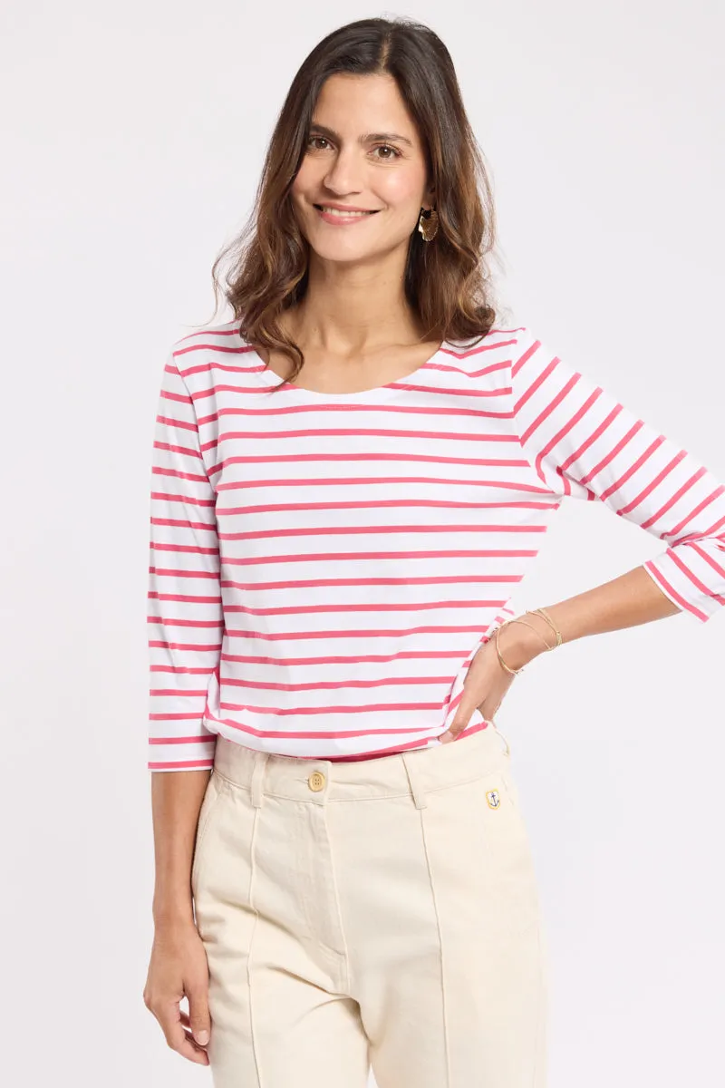 armor-lux-marini-re-femme-manches-3-4-coton-l-ger-col-bateau-3 image 1