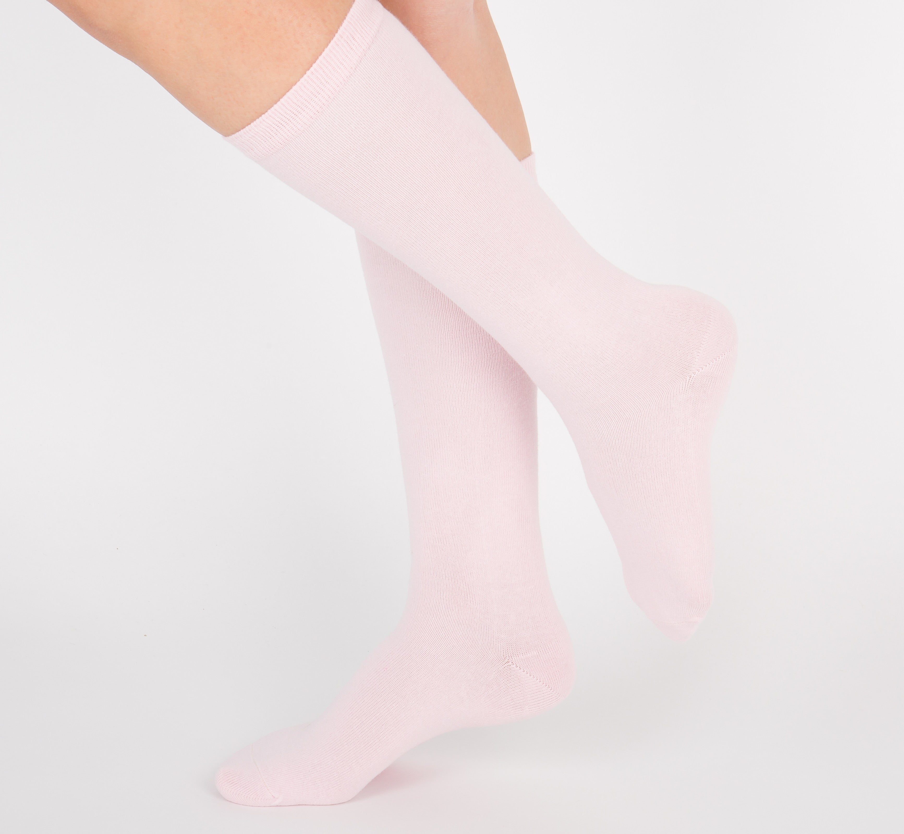 archiduchesse-rose-barbe-papa-chaussettes-de-ville-coton-rose-mi-haute image 7