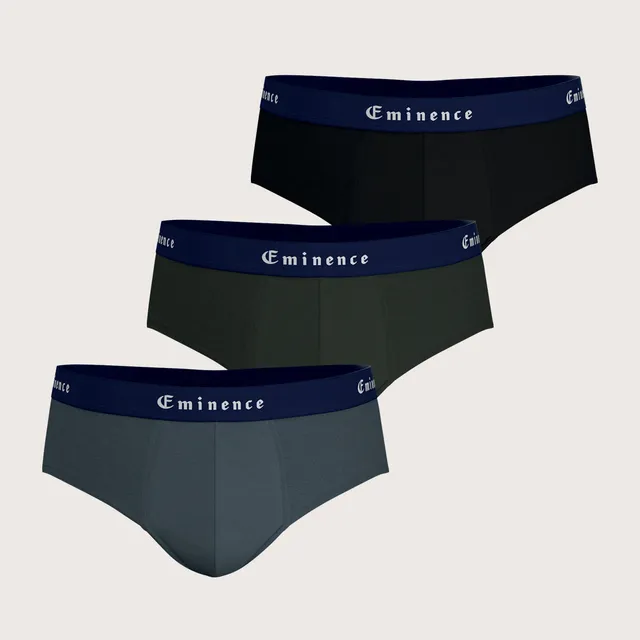 eminence-daily-lot-de-3-slips-homme-fait-en-france-anthracite-noir-kaki image 1