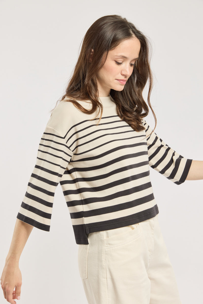 armor-lux-amiral-marini-re-manches-3-4-femme-coton-pais image 1