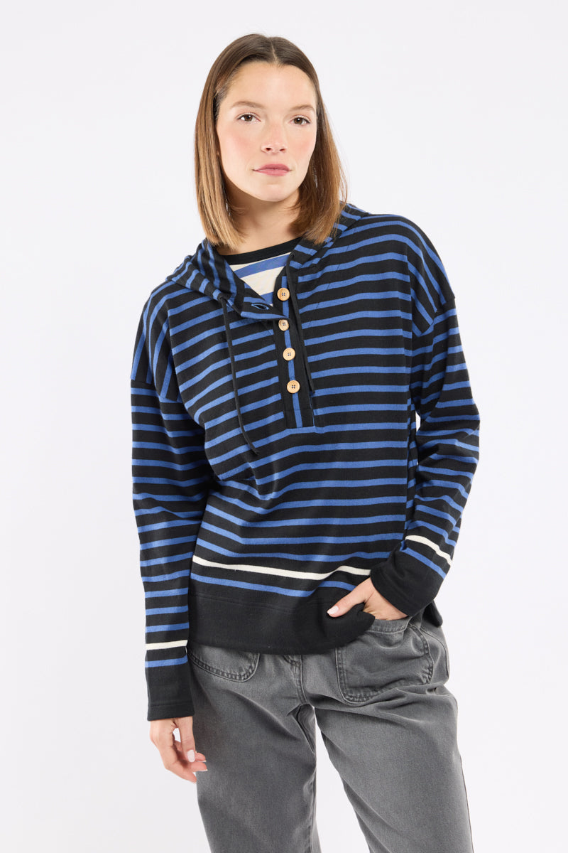 armor-lux-marini-re-capuche-femme-coton-rustique image 1