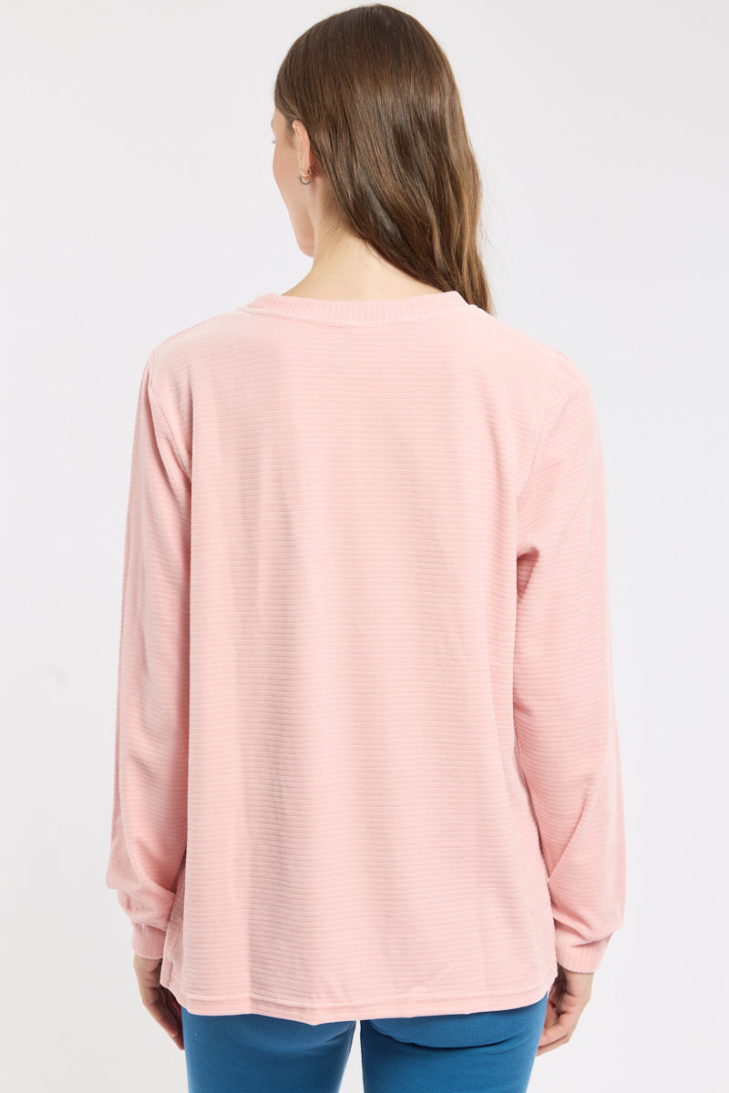 armor-lux-sweat-velours-femme-coupe-oversize-coton image 4