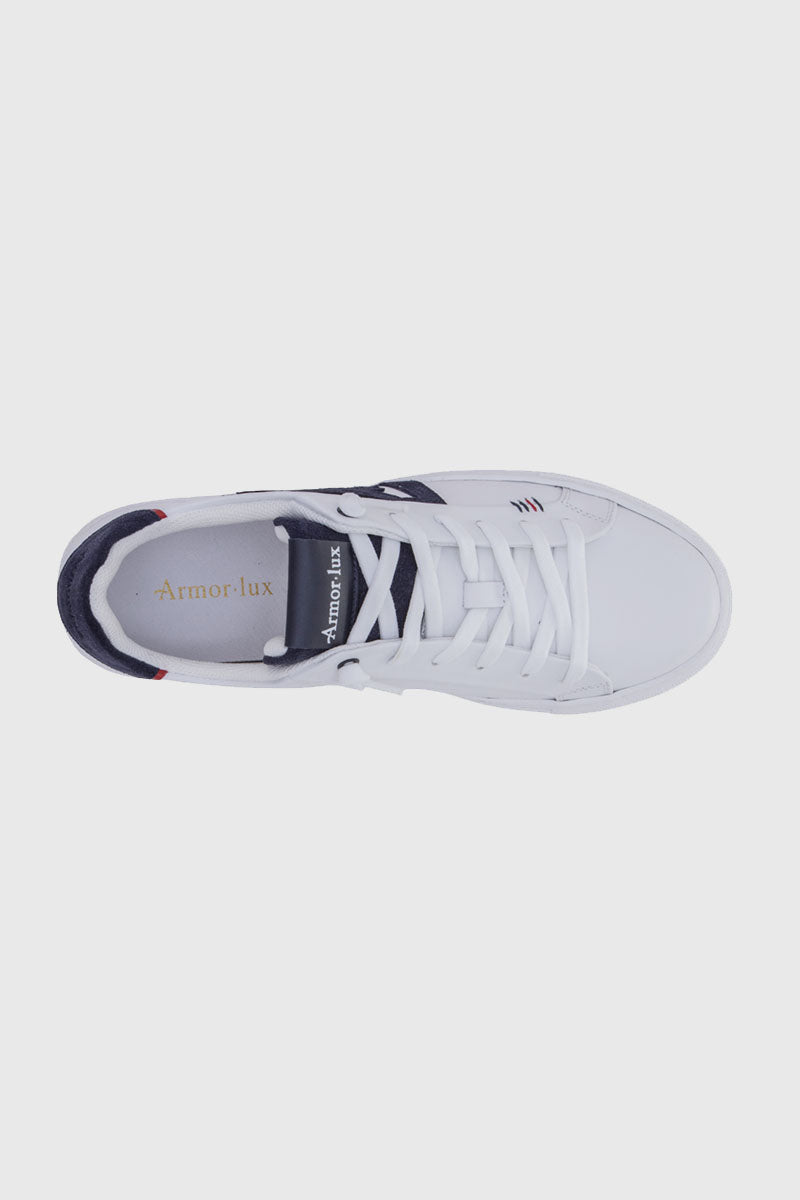 armor-lux-baskets-regate-basses-cuir-blanc image 3