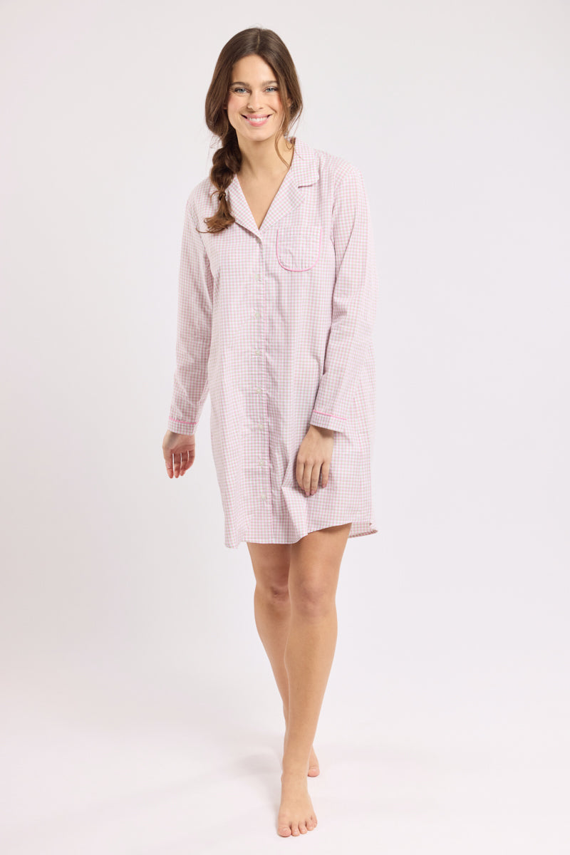 armor-lux-chemise-de-nuit-petits-carreaux-femme-en-coton image 3