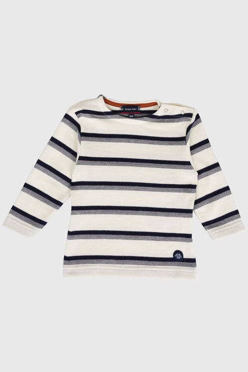 armor-lux-marini-re-b-b-jacquard-coton-l-ger-manches-longues image 2
