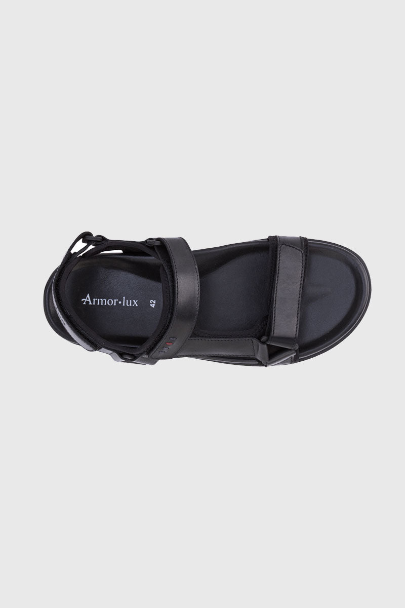 armor-lux-sandales-gwenn-cuir-noir-brides-ajustables-femme image 3