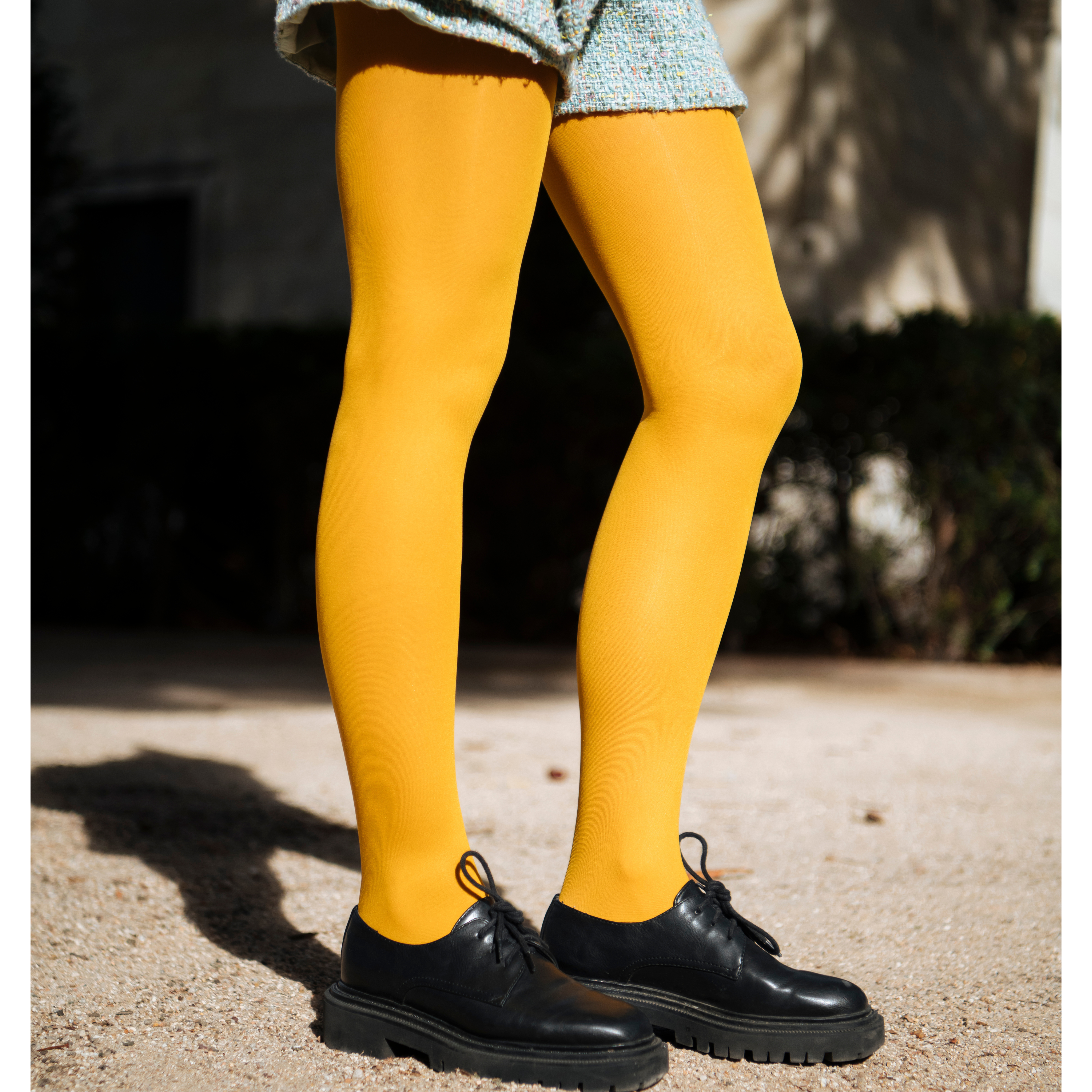 archiduchesse-jaune-moutarde-collant-fantaisie-40-deniers-microfibre image 2