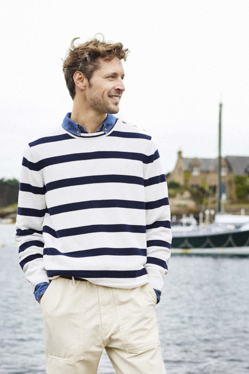 armor-lux-pull-marin-avec-coudi-res-h-ritage-coton-homme image 2
