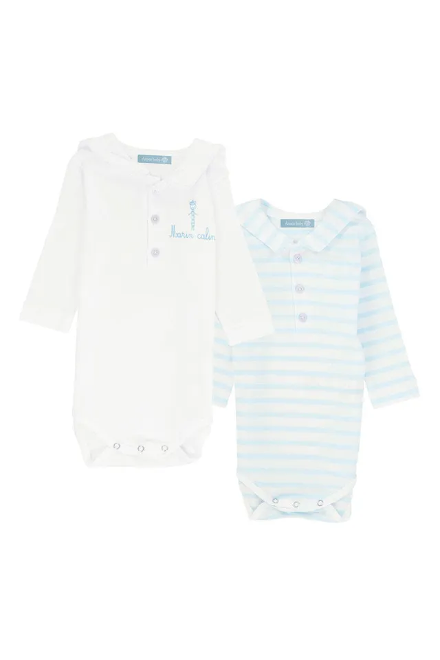 armor-lux-brendan-baby-lot-2-bodies-b-b-coton image 1
