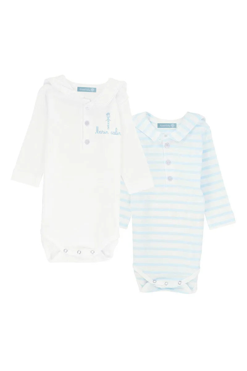 armor-lux-brendan-baby-lot-2-bodies-b-b-coton image 1